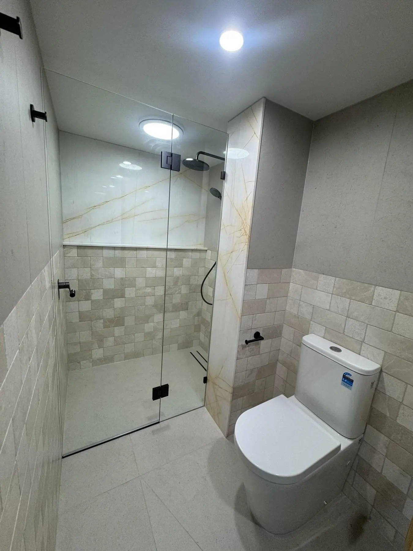 Bathroom renovation with walk-in shower