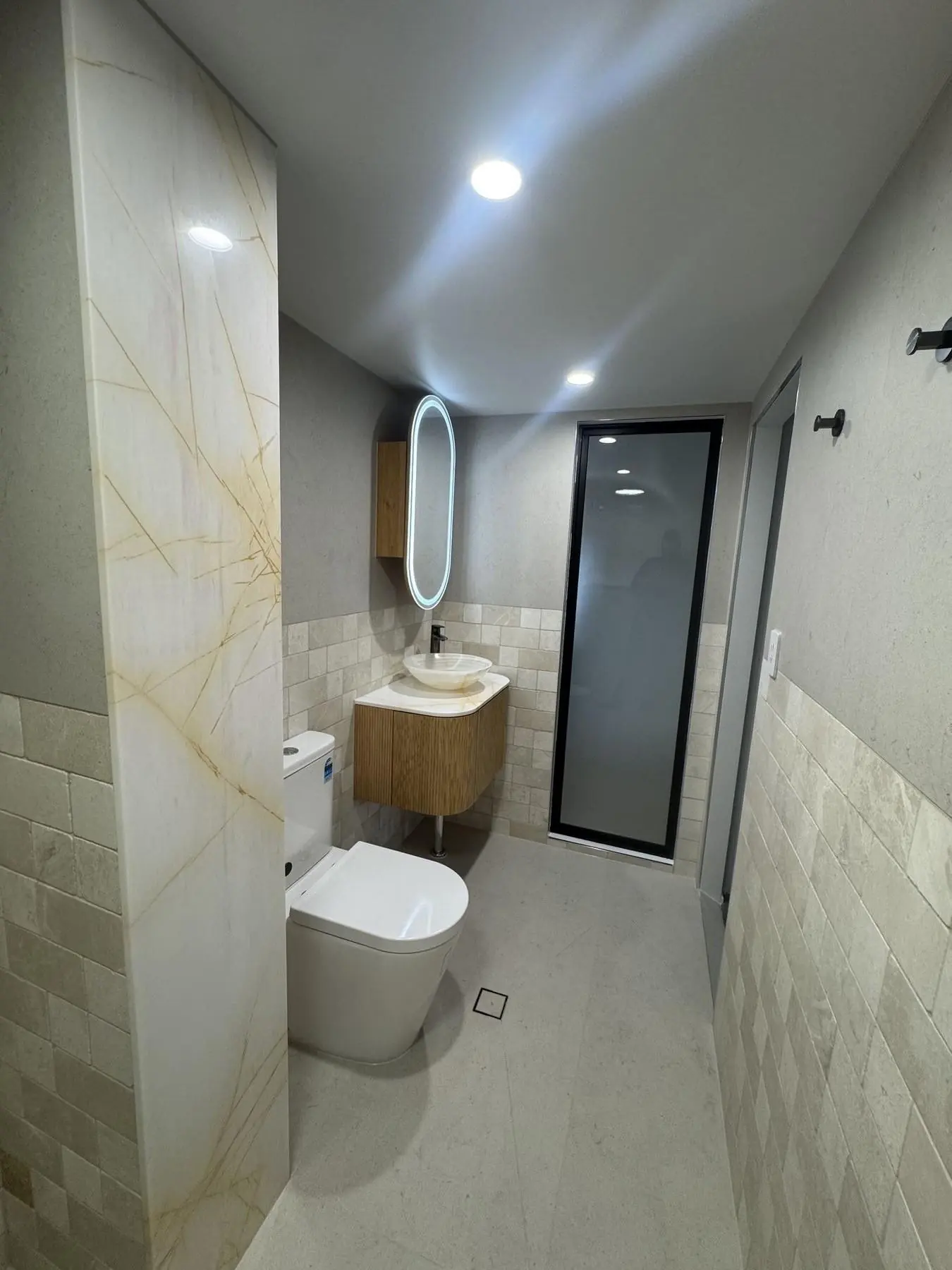 Bathroom renovation with freestanding bath